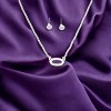 Slickblue Dainty Rope Chain Necklace & Pentagon Earring Set, Oval Charm Jewelry for Women, Gold/Silver - 3 of 3