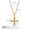 Clotth Vintage Dainty Pendant Necklace, Temperament Versatile Creative Cross Inlaid Tiger Eye Stone, Jewelry Gift for Women - 4 of 4