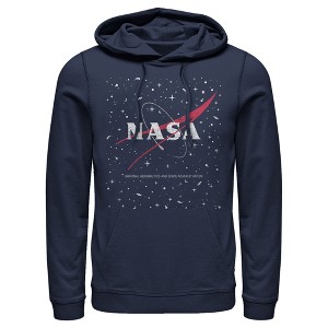 Men's NASA Circle Distressed Space Logo Pull Over Hoodie - 1 of 3