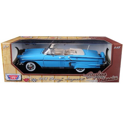 1958 Chevrolet Impala Convertible Light Blue "Timeless Classics"  1/18 Diecast Model Car by Motormax