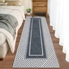 Coucheta Modern Geometric Area Rug, Large Washable & Stain-Resistant Low Pile Rug with Non-Slip Backing for Living & Dining Room, Farmhouse Decor - 4 of 4