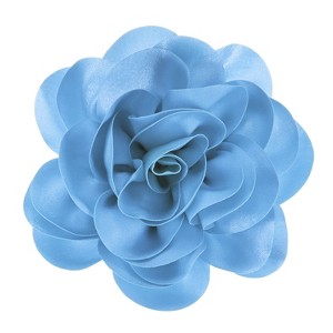 Unique Bargains Alloy Satin Fabric Big Rose Flower Dainty Brooches Pins 1 Pc - 1 of 4