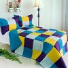Slickblue 3PC Quilt Set, Hand-Stitched Patch Design, Full/Queen, Reversible, 100% TC Fabric, Multiple Color Options - 4 of 4