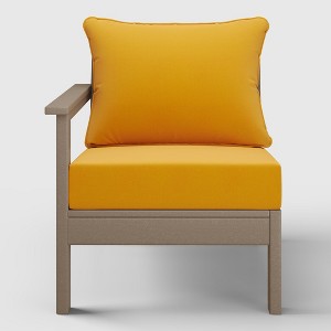 WestinTrends  Avalon Outdoor Patio HDPE Left Arm Facing Sectional Corner Club Chair with Patio Cushions - 1 of 4