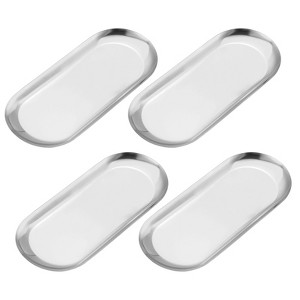 Unique Bargains Stainless Steel Mirror Polished Decorative Rust-resistant Decorative Tray - 1 of 4