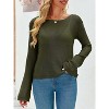 Imily Bela Lightweight Sheer Knit Pullover Womens Long Sleeve Boat Neck Blouse for Casual Wear - 2 of 4