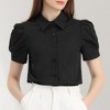 Allegra K Women's Puff Short Sleeve Pointed Collar Work Office Button Down Shirt - image 2 of 4