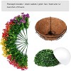 Artificial Faux Hanging Plants Flowers Basket for autumn Outdoor Outside Decoration, Fake Silk UV Sun Resistant Look Real Colorful Daisy Eucalyptus - 3 of 4