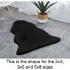 Home Mart Goods Black Faux Rabbit Fur Fuzzy Soft Fluffy Plush Cozy Shaggy Area Rug - 3 of 4