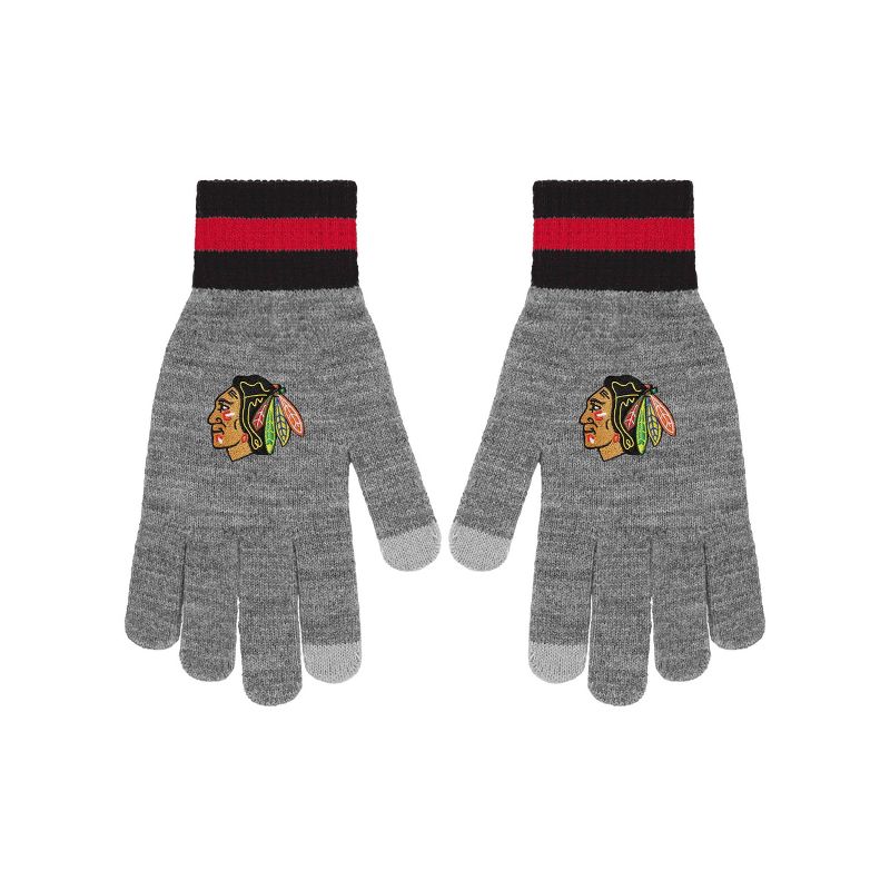 NHL Chicago Blackhawks Gray Big Logo Glove, 2 of 5
