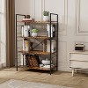 Industrial 4-Tier Bookcase - Freestanding Rustic Bookshelf with Steel Frame for Home Office, Living Room & Bedroom Storage - 2 of 4