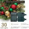 Prelit Christmas Wreath for Front Door, 16 Inch Small Artificial Xmas Wreath with 30 LED Lights Red Green Gold Balls for Fireplace Window Decor - 4 of 4