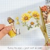 Wrapables Aesthetic Floral Fashion PET Washi Tapes for Scrapbooking, Stationery, Journaling, Diary, Card Making (Set of 2), Yellow and Coral - 4 of 4