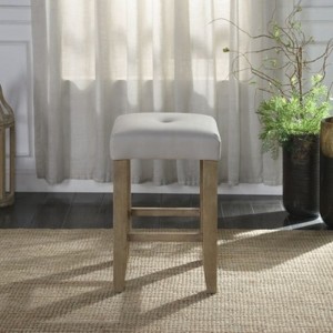 Grey and Oak Counter Height Stools (Set of 2) - 1 of 4