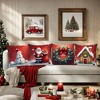 Lomsoe 4pcs Christmas Home Supplies, Bedding, Home Decor, Snowman, Santa Claus, Wreath, and Gingerbread House Printed Pillow Covers for Holiday Season - 4 of 4
