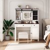 CAVINAS Makeup Organizer Black Vanity Desk Large Storage Dressing Table with Mirror Modern for Bedroom - 4 of 4