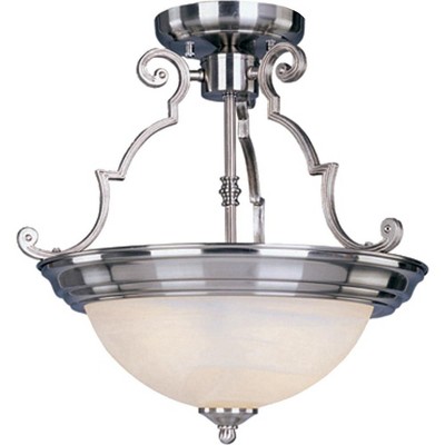 Maxim Lighting Essentials - 584x 2 - Light Semi-Flush Mount in  Satin Nickel