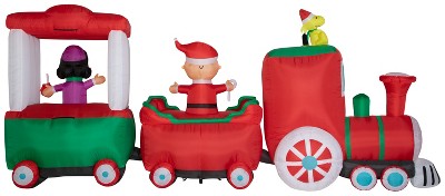 Gemmy Christmas Inflatable Peanuts Train Scene, 7.5 ft, Multicolor
