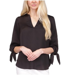 Michael Kors Womens Textured Satin Tie Sleeve Tunic Blouse - 1 of 1