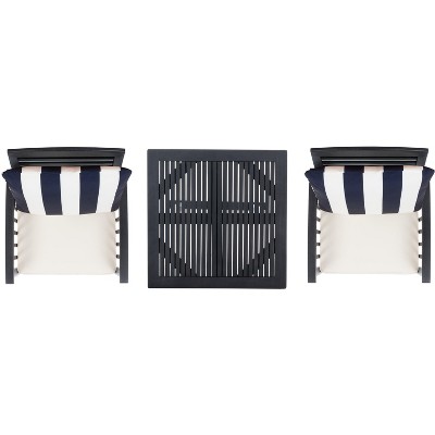 Sunset Terrace Chic Black Eucalyptus 3-Piece Bar Height Bistro Set