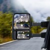 VEVOR Towing Mirrors, Left & Right Pair Set for 1999-2007 Ford F250 F350 F450 F550, Power Heated with Signal Light, Plane & Convex Glass, Black - 2 of 4
