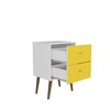 ChicFurnit Nightstand Modern Two Drawer Storage Table for Bedroom Organization, Yellow, 24.61"*17.52"*6.5" - 4 of 4