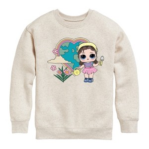 Boys' - LOL Surprise! - Grow Gurrl Heart Earth Graphic Long Sleeve Fleece Sweatshirt - 1 of 4