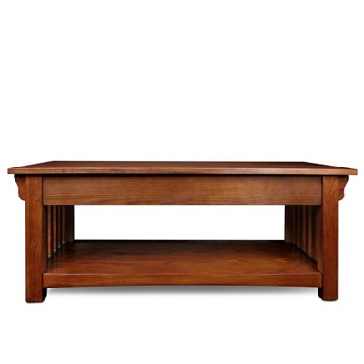 Mission Solid Oak Rectangular Coffee Table with Storage - Medium Oak