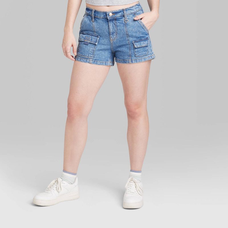 Women's Pull-On Cargo Jean Shorts - Wild Fable™, 3 of 8