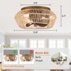 Parrot Uncle 13.5" Farmhouse Antique Brushed Gold Cage Flush Mount Ceiling Fan - 4 of 4