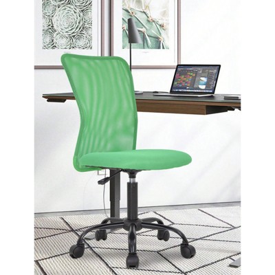 RISOKEYS Armless Office Chair Desk Chair - Modern Ergonomic Design, Adjustable Height & Roller Wheels, Back Support for Home Office, Study Room
