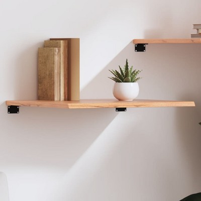 vidaXL Wall Shelf Light Brown 23.6 in.x19.7 in.x0.8 in. Treated Solid Wood Oak
