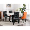 Okak Modern Dining Chairs Set of 2, Comfy Faux Leather Chairs with High-end Tufted, Kitchen Chairs with Solid Wood Legs Nailhead Trim - 2 of 4