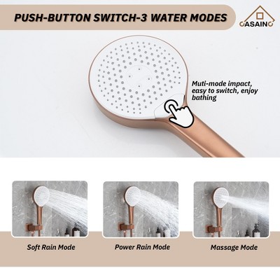 Brushed Rose Gold Stainless Steel Ceiling Mounted Shower System