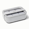 Caraway Home Small Ceramic Coated Glass Food Storage Container Navy : Target