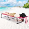 Costway Set of 2 Beach Chaise Lounge Chair Folding Reclining Chair with Facing Hole Black/Blue/Grey/Blue&Green/Turquoise/Light Pink - 4 of 4