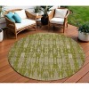 Olive Green Taupe And Beige Moroccan Washable Indoor Outdoor Area Rug - 2 of 4