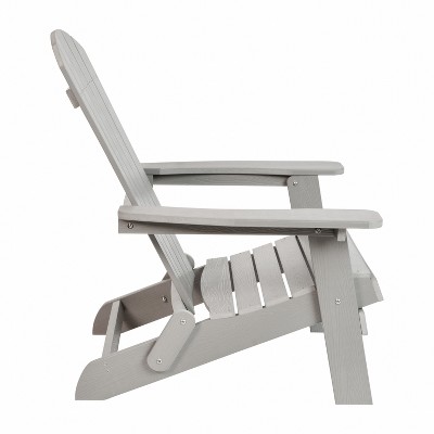 Gray Poly Resin Folding Adirondack Lounge Chairs with Arms