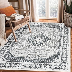 Modern Edge Trim Abstract Area Rug , Washable non-slip and stain resistant rug for living room, suitable for bedrooms, dining room and home office - 1 of 4
