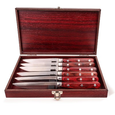 BergHOFF Pakka Wood 12 Stainless Steel Steak Knives, Set of 6 - 20075348