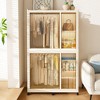 TiramisuBest Wardrobe Closet Organizer with 17 Magnetic Doors, 17 Cubes & 1 Hanging Rod, Includes 6 Hangers, Baby Clothes Storage Cabinet, White - 2 of 4
