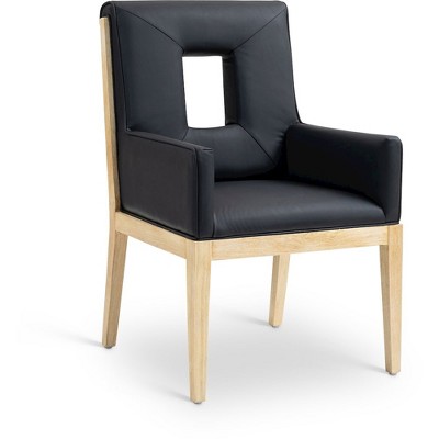 Meridian Furniture,Gwendolyn Vegan Leather Dining Arm Chair