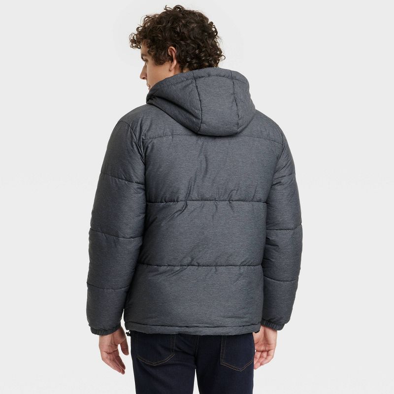 Men&#39;s Solid Midweight Puffer Jacket - Goodfellow &#38; Co&#8482; Heathered Gray, 3 of 5