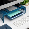 Mind Reader Monitor Stand, Ventilated Laptop Riser, Paper Tray, Storage, Office, Metal Mesh, 20"L x 11.5"W x 5.5"H, Turquoise - image 4 of 4