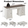 Vipbear administrative desk, wooden computer desk with drawers and cabinets, for home, study, work, writing, antique white home desk for work, white - 3 of 4