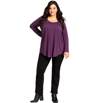 Avenue Women's Plus Size Glam Denim Woven Jean