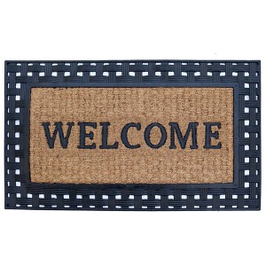 Gardenised Heavy Duty Coco Coir Doormat with Non Slip PVC Baking Embossed Welcome Design Coconut Fiber Floor Mat 18x30" - 1 of 4