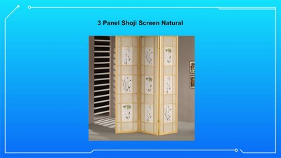 Room divider, VERNAGO, 3 panels, natural