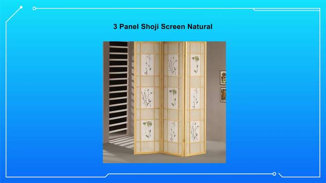 3 Panel Room Divider Natural - Ore International, 2 of 5, play video