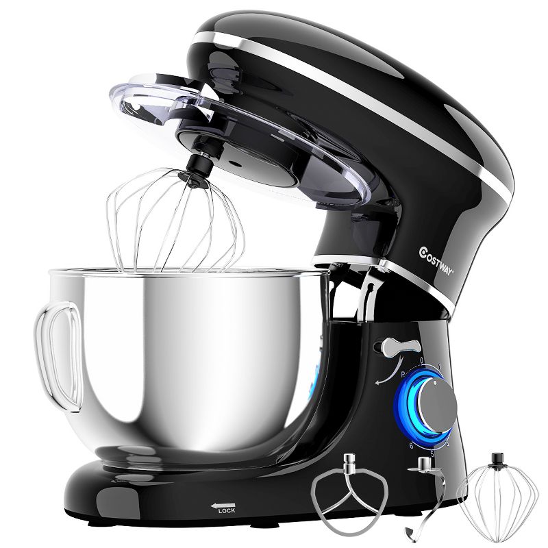 Tilt-Head Stand Mixer 7.5 Qt 6 Speed 660W with Dough Hook, Whisk & Beater, 3 of 11